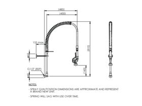 Enware Pre Rinse Wall Riser Assembly (6 Star)