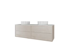 Kado Aspect Wall Hung Vanity Unit 1500mm Double Bowl 4 Drawer Corian 20mm Top