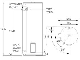 RheemPlus 125L Single Element Electric Hot Water System