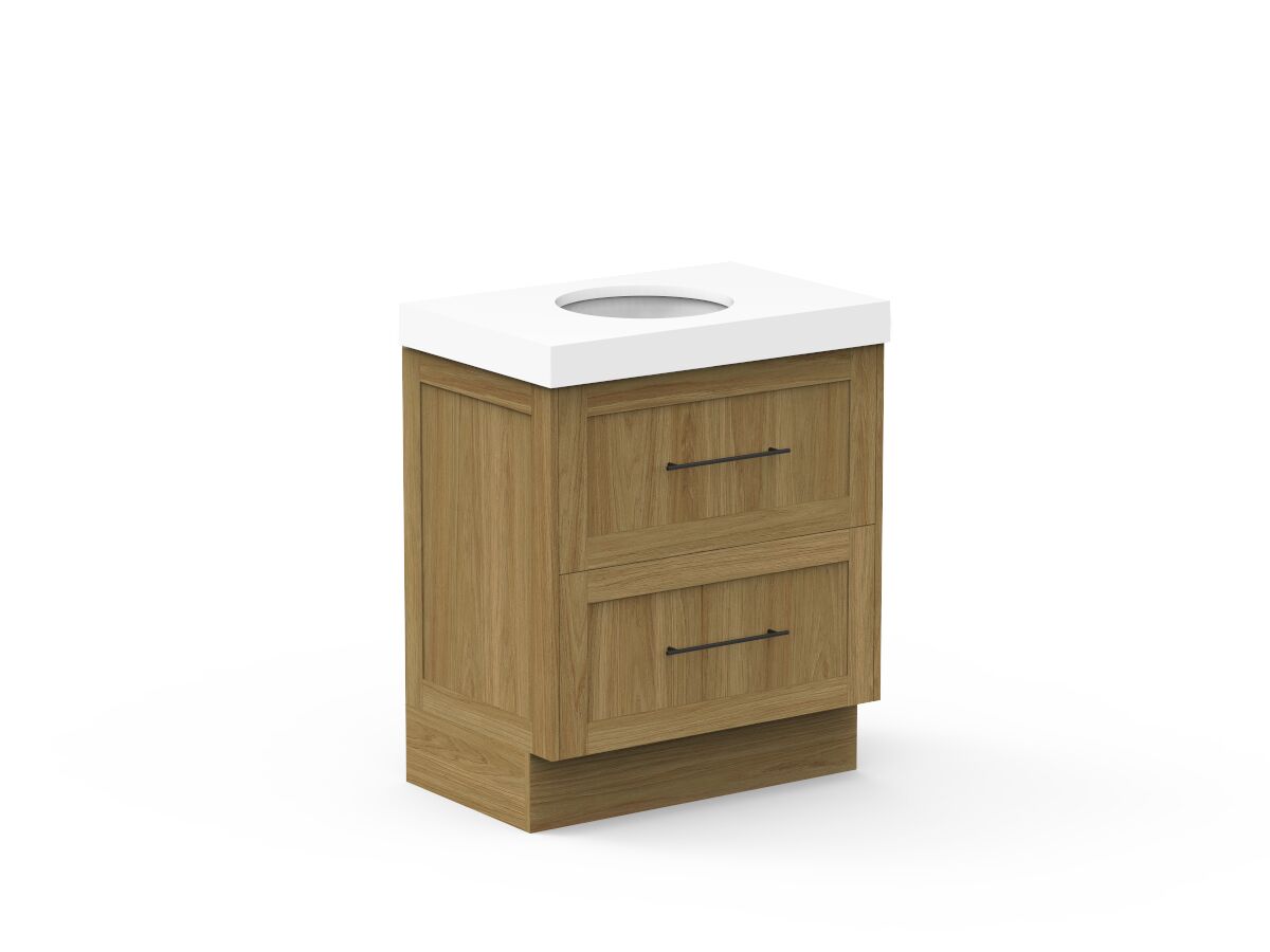 Kado Lux Drawer Vanity Unit Floor Mount 750 Centre Bowl Statement Top 2 Drawers (No Basin)