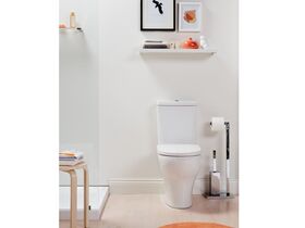 Porcher Cygnet Back to Wall Standard Overheight Toilet Suite with Soft Close Seat White/Chrome (4 Star)