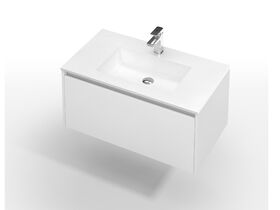 Kayla Wall Hung Vanity Unit 900 Integrated Centre Basin 1 Drawer White