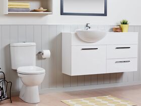 Porcher Heron Toilet Suite Close Coupled S-Trap 140 Setout White/Chrome (4 Star)