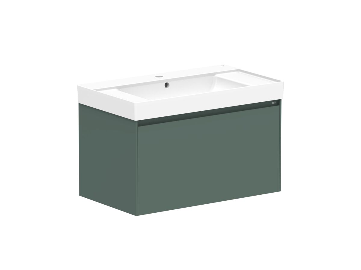 Roca Ona Vanity All Drawer Single Centre Bowl 800mm Matte Green
