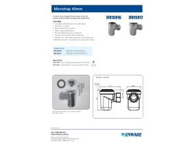 Specification Sheet - Enware Microtrap Chrome with Popup Waste