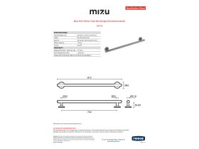 Specification Sheet - Mizu Drift 700mm Grab Rail Straight Brushed Gunmetal