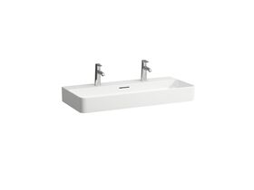 LAUFEN Val Wall / Counter Basin 2 Taphole with Overflow 950x420 White
