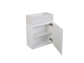 Posh Solus Powder Room Vanity Unit Wall Hung Right Hand Basin 1 Taphole White