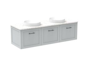 Kado Lux All Door 1500mm Double Bowl Wall Hung Caesarstone