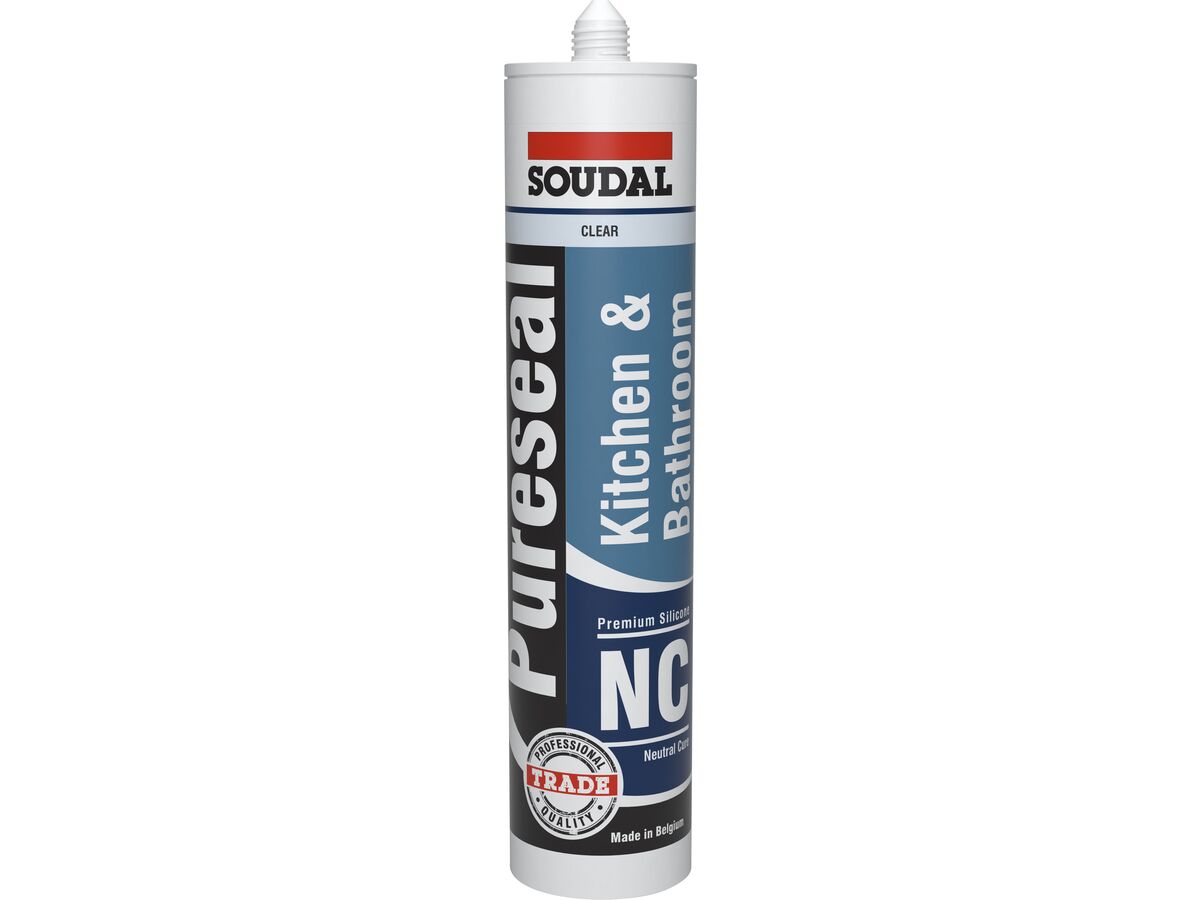 Soudal Pureseal Kitchen & Bathroom Neutral Silicone Clear 300g