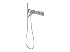 Hero - Milli Etch Bath Mixer Tap System with Handshower Chrome (3 Star)