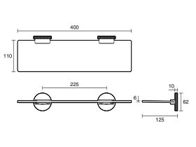 Technical Drawing - Milli Marq Edit Metal Shower Shelf