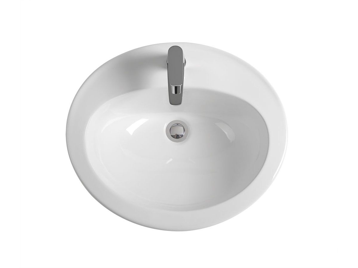Base Vanity Basin with Overflow 1 Taphole 560 x 480mm White from Reece