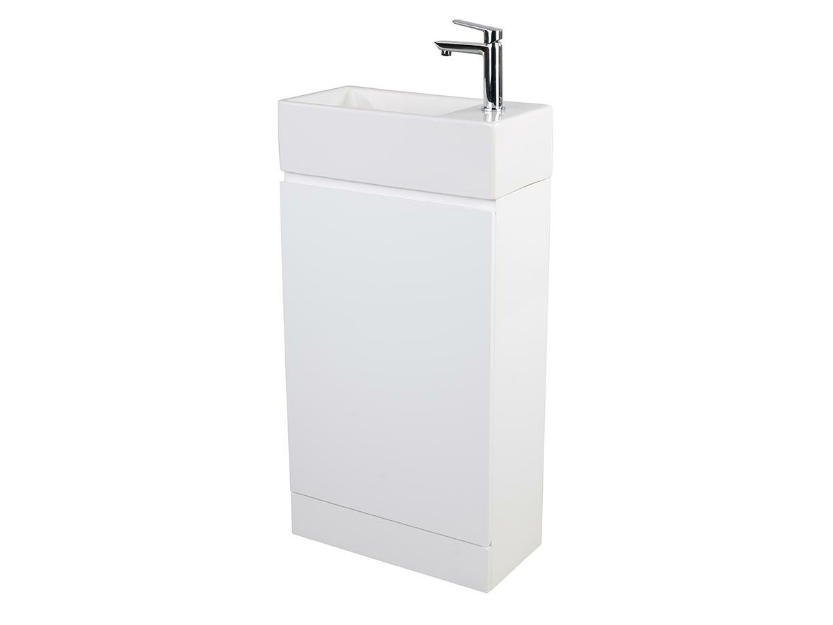 Posh Solus 485mm Powder Room Vanity Unit with Kick Right Hand Basin 1