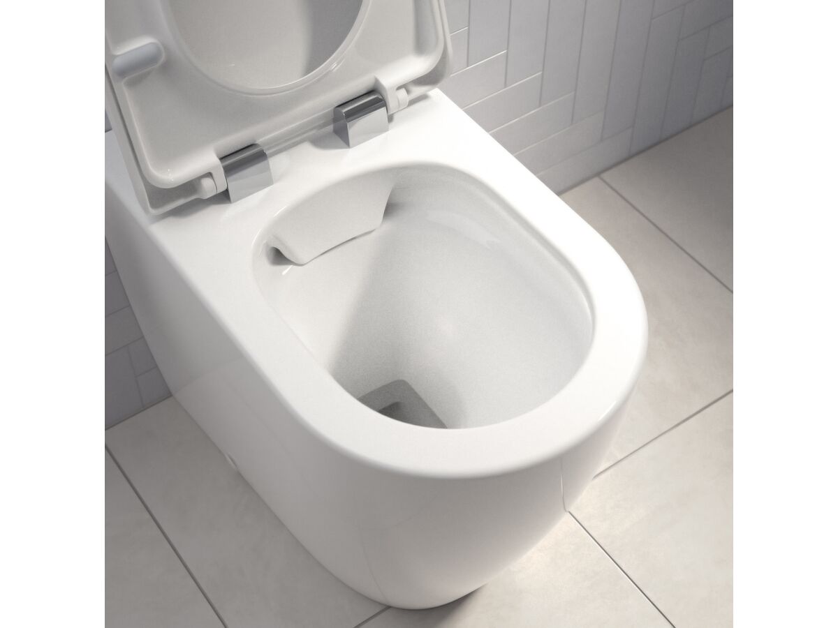 Caroma Forma Close Coupled Back To Wall Over Height Rimless Toilet Suite with Soft Close Quick Release Seat White (4 Star)