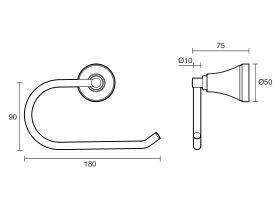 Technical Drawing - Kado Era Toilet Roll Holder