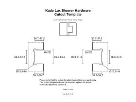 Cutout Template - Kado Lux Frameless Shower Screen Hinges