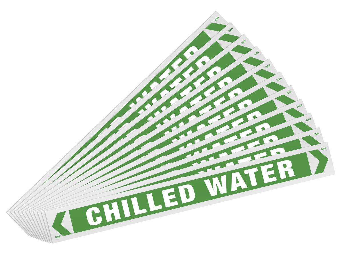 Pipe Marker Chilled Water 400mm x 50mm (10)