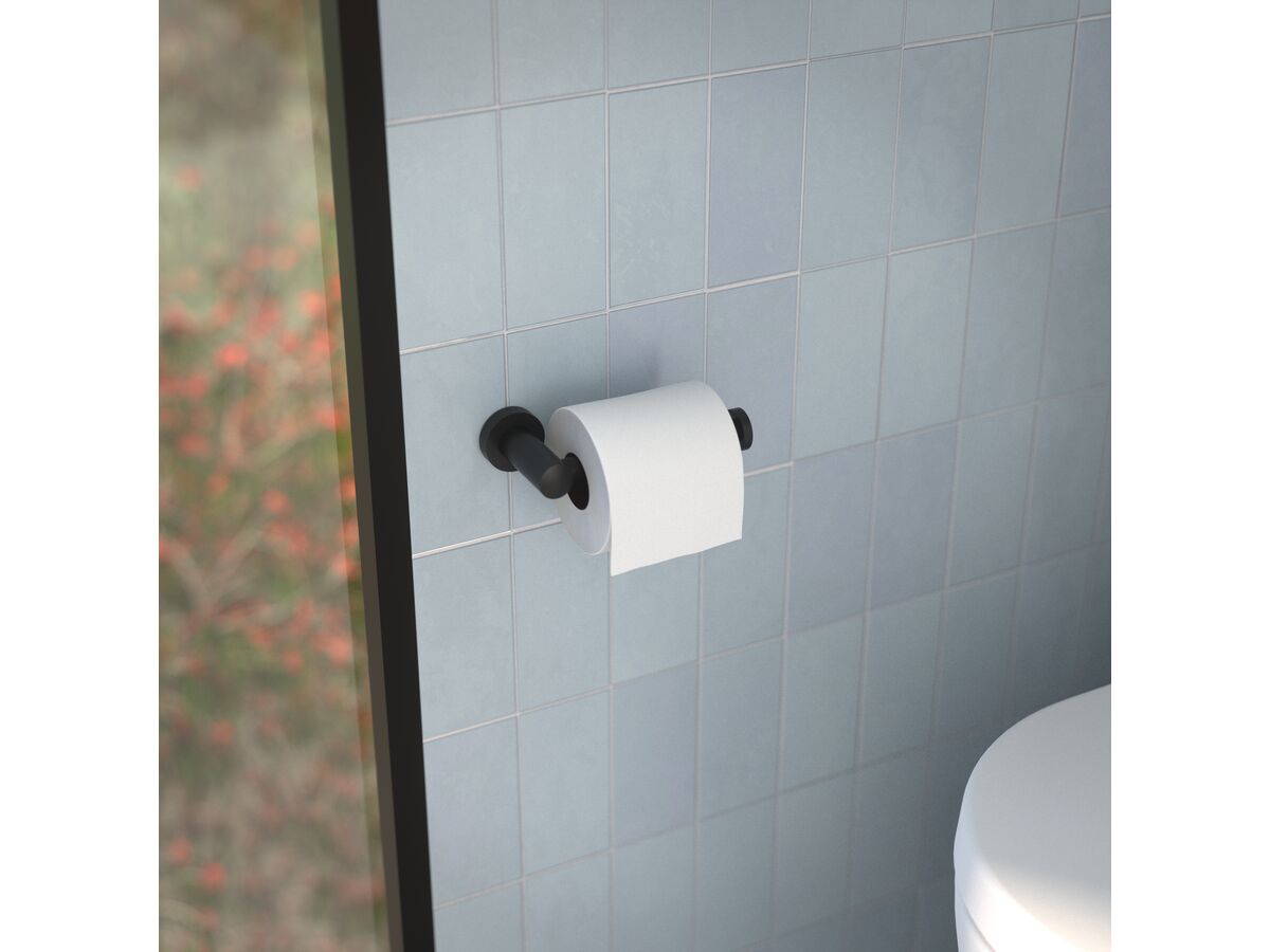 Cosmo Toilet Roll Holder (Metal) Black from Reece