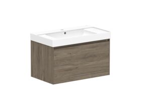 Roca Ona Vanity All Drawer Single Centre Bowl 800mm Dark Elm