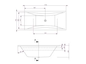 Divine 1735 Rectangle Contour Spa White with 6 C-Lenda Jets Touch pad Hot Pump 1750 x 820 x 485