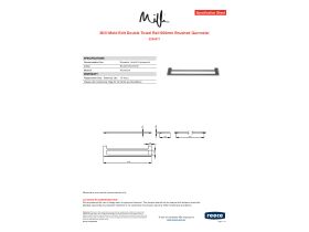 Specification Sheet - Milli Meld Edit Double Towel Rail 600mm Brushed Gunmetal