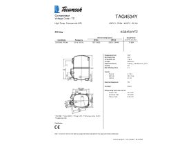 Technical Specifications - Tecumseh Compressor 2.75hp R134 MHBP TAG4534Y V