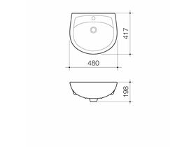 Stylus Symphony 1 Taphole Wall Basin White