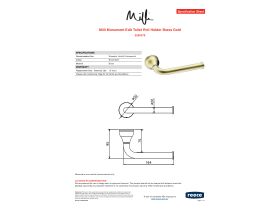 Specification Sheet - Milli Monument Edit Toilet Roll Holder Brass Gold