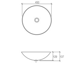 Alape Circa Above Counter Basin 450mm Gloss Black