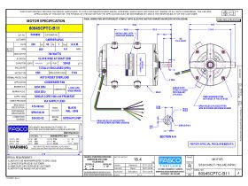 Technical Drawing - Fasco Fan Motor 240V 950W 80945CPTC-B11