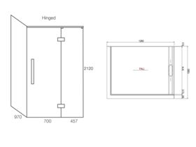 Glacier 2 Sided 1200 x 900 Shower Tray & Screen Right Hand Hinge