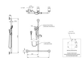 Enware Inverted T Handshower on Rail Stainless Steel
