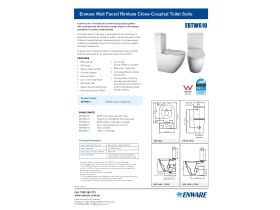 Specification Sheet - Enware Wall Faced Rimless Closed Coupled Suite