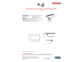 Specification Sheet - Milli Glance Toilet Roll Holder with Shelf Black/ Glass