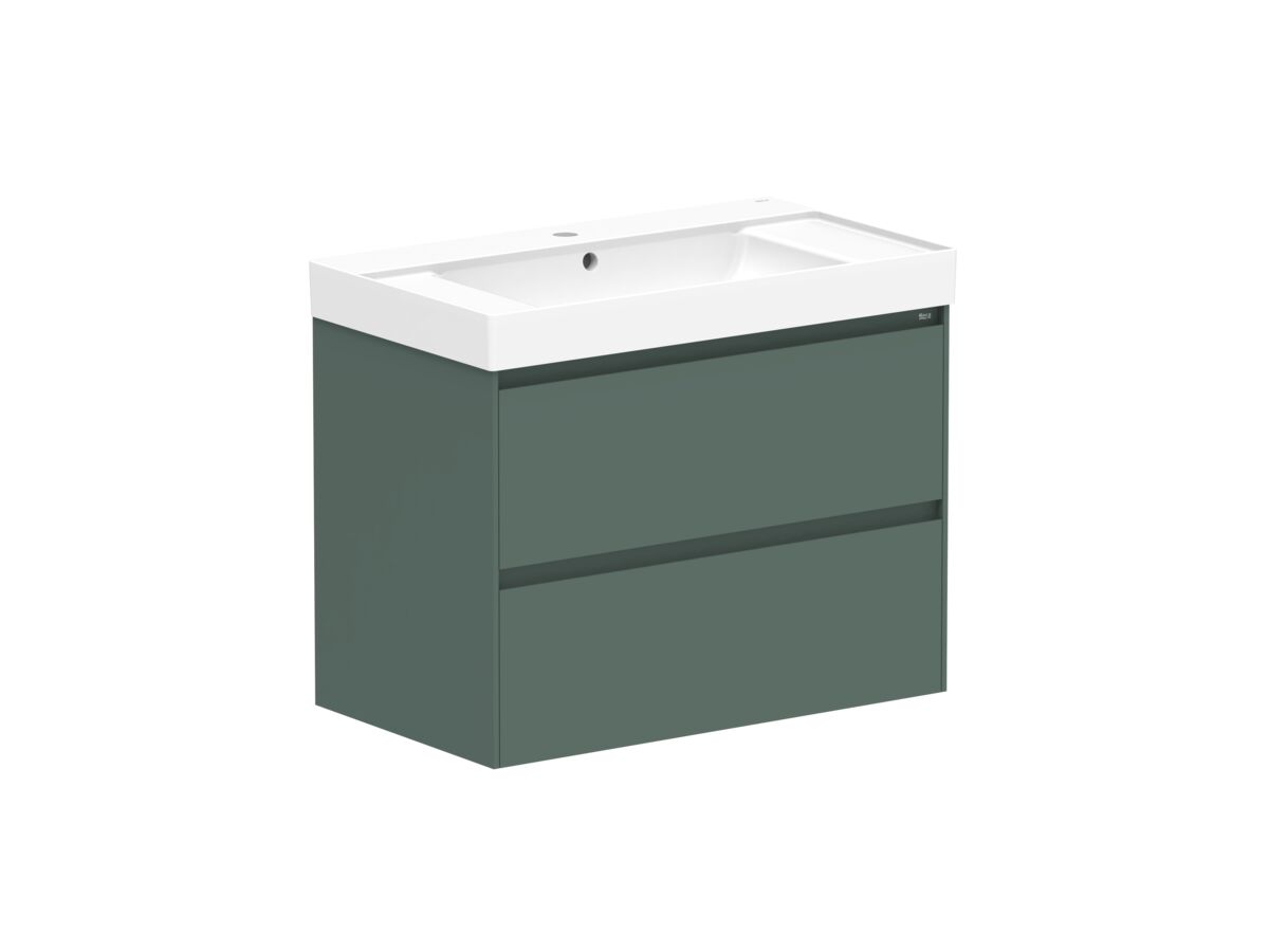 Roca Ona Vanity All Drawer Twin Centre Bowl 800mm Matte Green