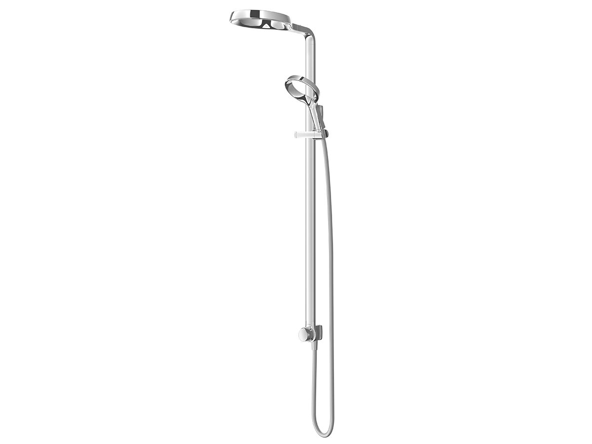Methven Aio Aurajet Twin Shower with Top Rail Water Inlet Chrome (3