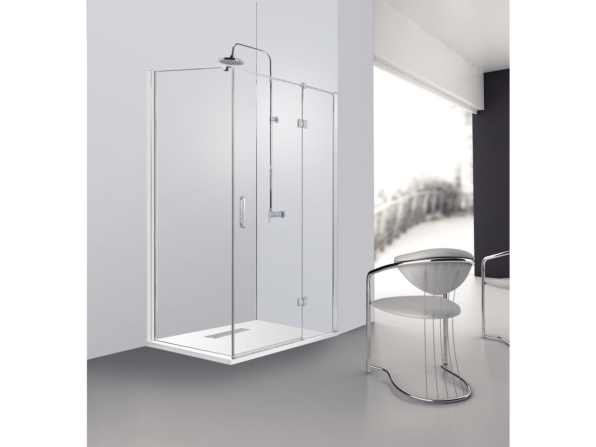 Posh Domaine MK2 Semi Frameless Hinged Shower Screen and Return
