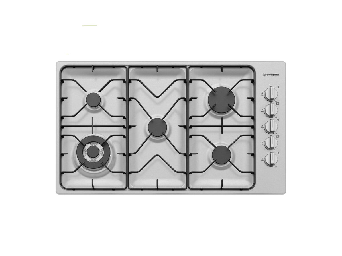 Westinghouse WHG953SB 5 Burner Gas Cooktop 90cm Stainless Steel