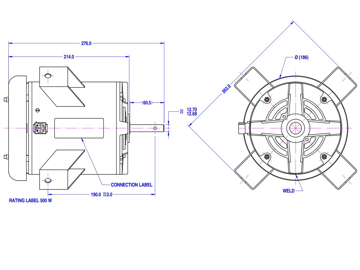Fasco Fan Motor 240V 1 Speed 600W 809454PVB-A16 from Reece