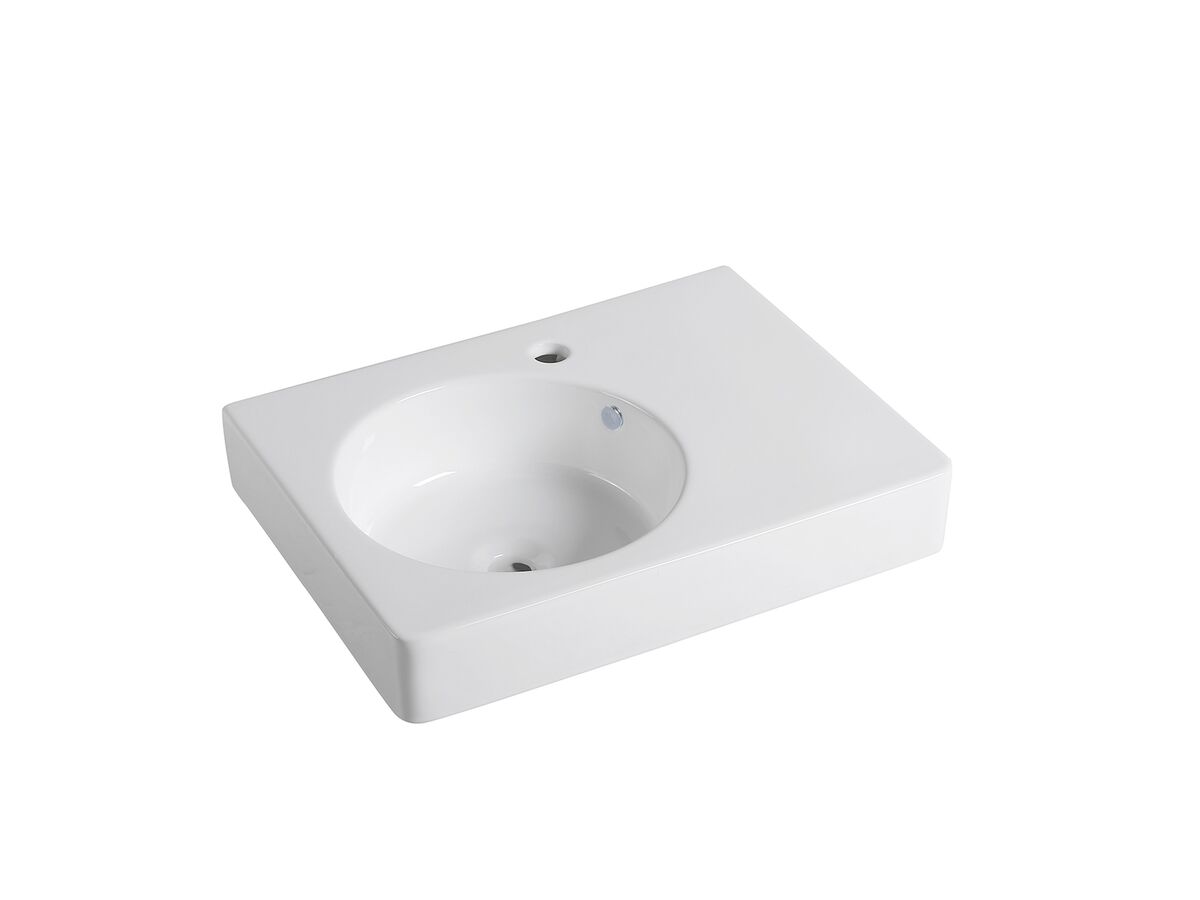 Kado Lux Wall Basin with Shelf 580 x 440mm 1 Taphole White