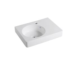 Kado Lux Wall Basin with Shelf 580 x 440mm 1 Taphole White
