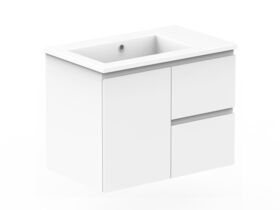Posh Domaine Conventional 750mm Wall Hung Vanity Cast Marble Left Hand Basin