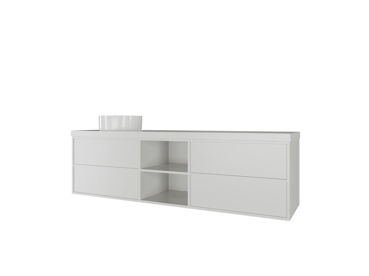 Kado Aspect 1800mm Wall Hung Vanity Unit with Shelf Single Bowl Caesarstone Top
