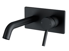 Mizu Drift Wall Basin Mixer Set 200mm Matte Black (4 Star)