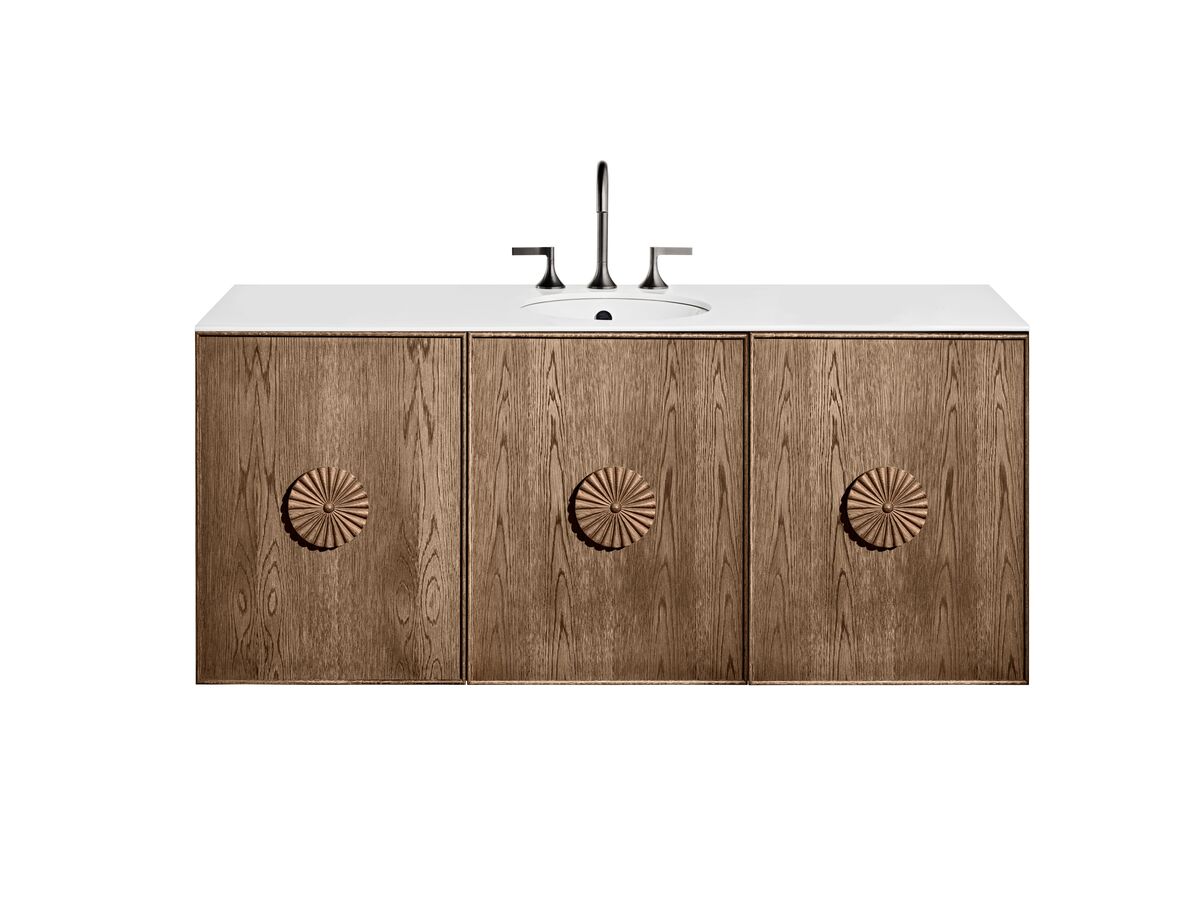 ISSY Adorn Undermount Wall Hung Vanity Unit with Three Doors & Internal Shelf with Petite Handle