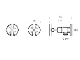 Technical Drawing - Posh Solus Washing Machine Stops