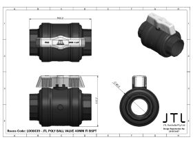 JTL POLY BALL VALVE 40MM FI BSPT