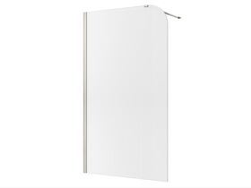 Hero - Kado Lux Frameless Curved Left Fluted Panel with Wall Channel 1200mm Brushed Nickel