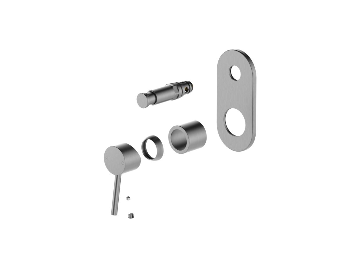 Mizu Drift MK2 Shower Mixer with Diverter Trimset Brushed Gunmetal from